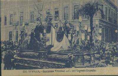 POSTAL ANTIGUA DE SEVILLA SEMANA SANTA  SANTISIMA TRINIDAD C. DEL SAGRADO DECRETO Nº 516