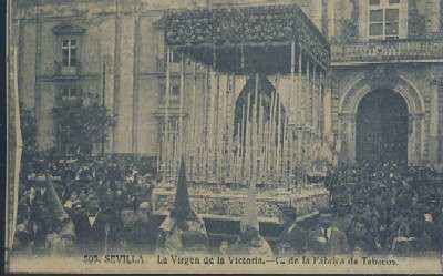 POSTAL ANTIGUA DE SEVILLA SEMANA SANTA LA VIRGEN DE LA VICTORIA C. DE LA FABRICA DE TABACOS Nº 505