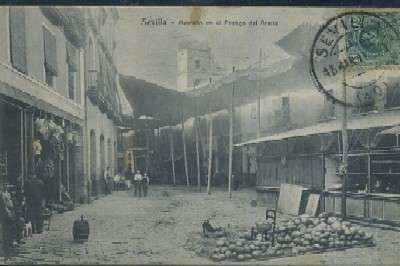 POSTAL ANTIGUA DE SEVILLA MERCADO EN EL POSTIGO DEL ACEITE