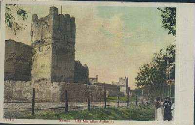 POSTAL ANTIGUA DE SEVILLA LAS MURALLAS ANTIGUAS