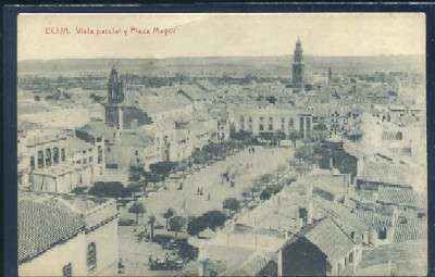 POSTAL DE ECIJA. SEVILLA. VISTA PARCIAL Y PLAZA MAYOR