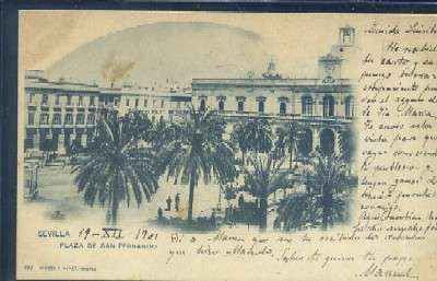 POSTAL ANTIGUA DE SEVILLA - PLAZA DE SAN FERNANDO