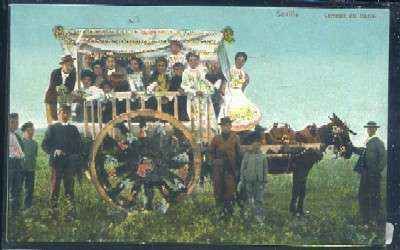 POSTAL ANTIGUA DE SEVILLA. CARRETAS DEL ROCIO