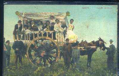 POSTAL ANTIGUA DE SEVILLA. CARRETAS DEL ROCIO