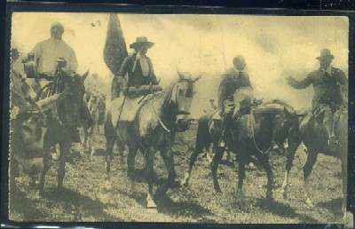 POSTAL ANTIGUA DE SEVILLA. ROMERIA DEL QUINTILLO S.M. LA REINA CON LA VARA DE HERMANO MAYOR Nº 17