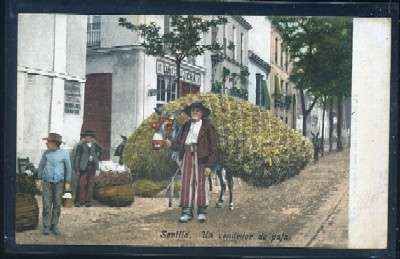 POSTAL ANTIGUA DE SEVILLA. EL VENDEDOR DE PAJA