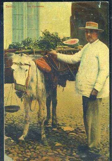 POSTAL ANTIGUA DE SEVILLA. UN HORTELANO