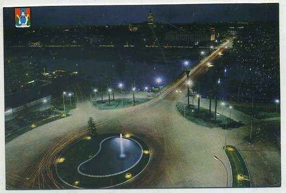 POSTAL DE SEVILLA. PLAZA DE CUBA. VISTA NOCTURNA Nº 27
