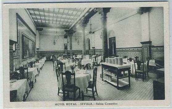 POSTAL DE SEVILLA. HOTEL ROYAL. SALON COMEDOR