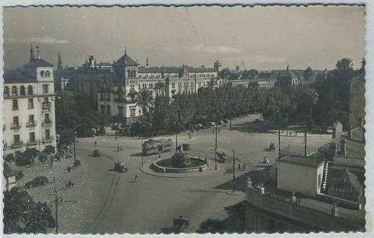 POSTAL DE SEVILLA. PLAZA DE CALVO SOTELO Y HOTEL ALFONSO Xlll