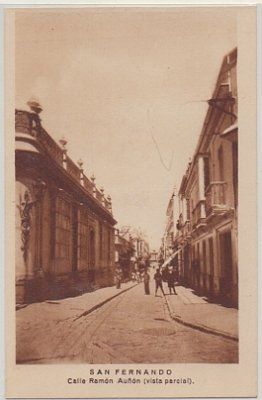 POSTAL DE SAN FERNANDO. CADIZ. CALLE RAMON AUÑON. VISTA PARCIAL