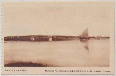 POSTAL DE SAN FERNANDO. CADIZ. HISTORICO PUENTE SUAZO. SIGLE XVl