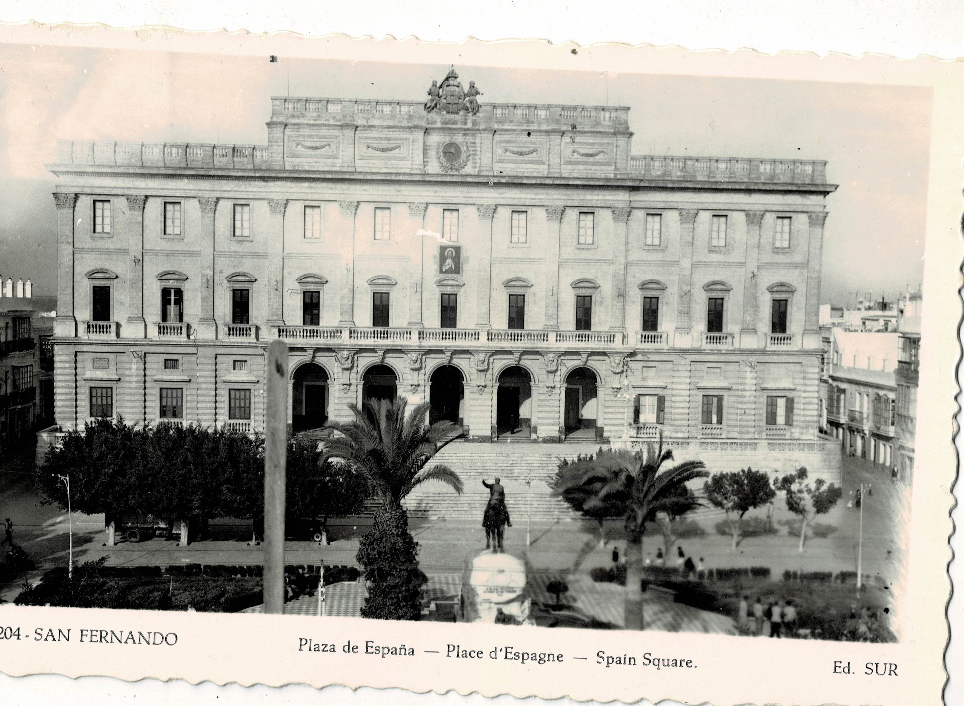 POSTAL MODERNA DE SAN FERNANDO. PLAZA DE ESPAÑA. AYUNTAMIENTO