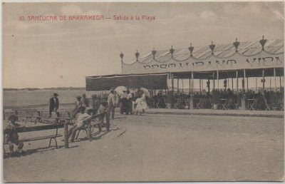 POSTAL DE SANLÚCAR DE BARRAMEDA. CÁDIZ. SALIDA A LA PLAYA