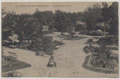 POSTAL ANTIGUA DE SANLÚCAR DE BARRAMEDA. CADIZ. JARDINES DEL PINO