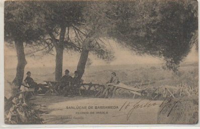 POSTAL ANTIGUA DE SANLÚCAR. RECREO DE IRAOLA. AÑO 1907
