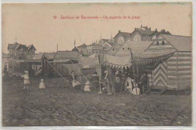 POSTAL ANTIGUA DE SANLÚCAR. UN ASPECTO DE LA PLAYA Nº 19