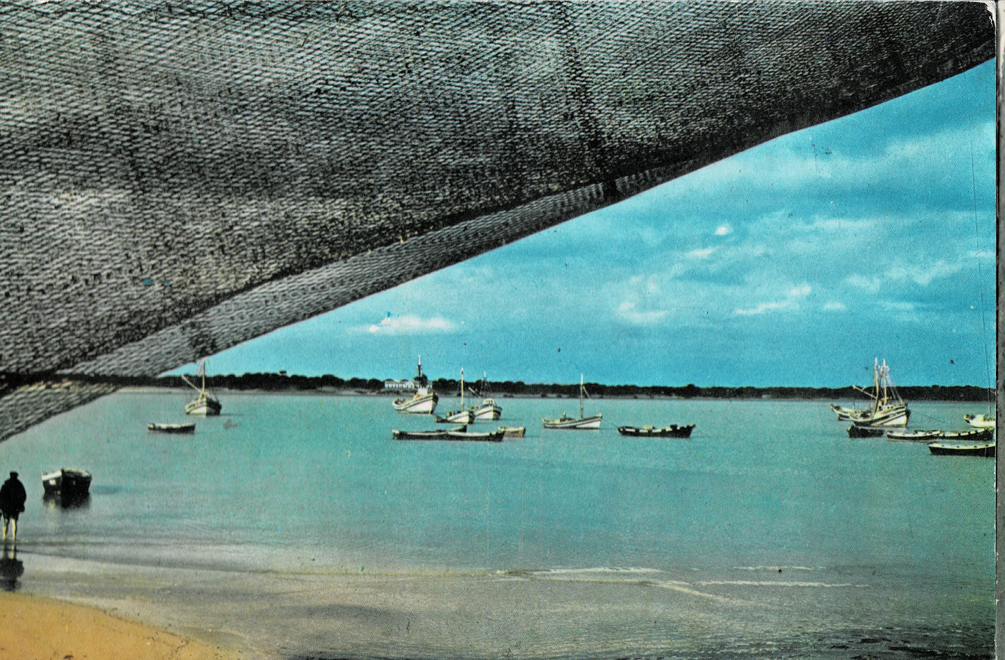 POSTAL MODERNA DE SANLÚCAR DE BARRAMEDA. VISTA DE BAJO DE GUIA