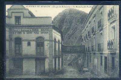 POSTAL ANTIGUA DE ZARAGOZA - ALHAMA DE ARAGON - GRUPO DE BALNEARIOS A LA ENTRADA DEL PUEBLO