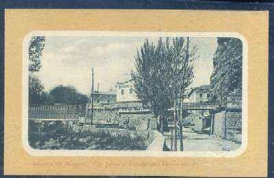 POSTAL ANTIGUA DE ZARAGOZA - ALHAMA DE ARAGON - RIO JALON Y PUENTE DEL FERRO-CARRIL