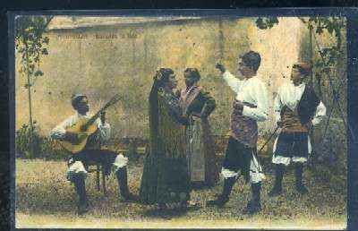 POSTAL ANTIGUA DE ZARAGOZA - BAILANDO LA JOTA. COSTUMBRES ARAGONESAS