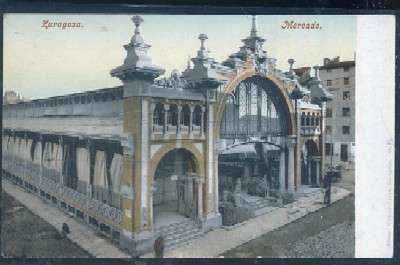 POSTAL ANTIGUA DE ZARAGOZA - MERCADO