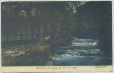 POSTAL ANTIGUA DE ZARAGOZA. MONASTERIO DE PIEDRA. EL RIO Y EL VERGEL