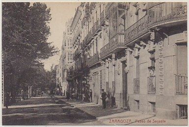 POSTAL ANTIGUA DE ZARAGOZA. PASEO DE SAGASTA