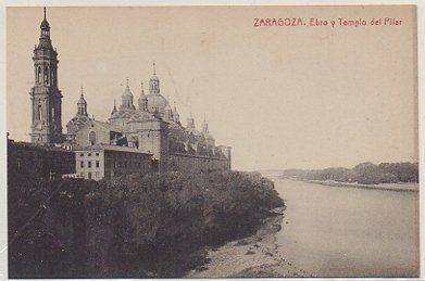 POSTAL ANTIGUA DE ZARAGOZA. EBRO Y TEMPLO DEL PILAR