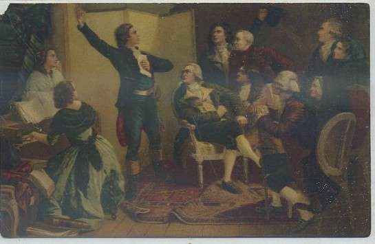 POSTAL ANTIGUA DE ARTE. ROUGET DE LISLE CHANTANT LA MARSEILLAISE