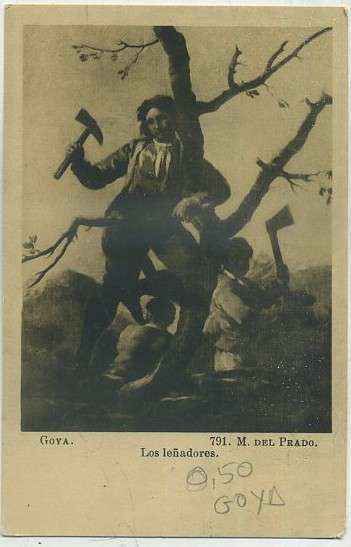 POSTAL DE ARTE. GOYA. LOS LEÑADORES. 791 MUSEO DEL PRADO