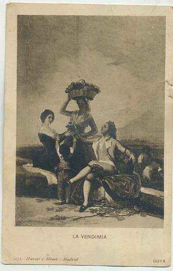 POSTAL DE ARTE. GOYA. LA VENDIMIA