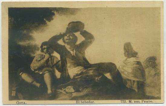POSTAL DE ARTE. GOYA. EL BEBEDOR. MUSEO DEL PRADO 772