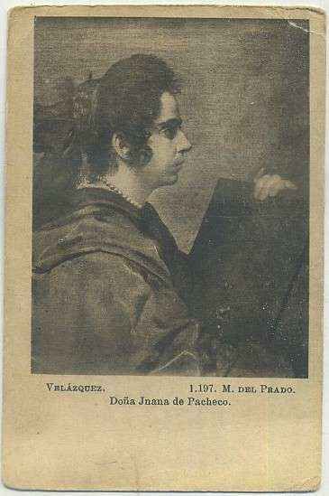 POSTAL DE ARTE. VELAZQUEZ. DOÑA JUANA DE PACHECO. MUSEO DEL PRADO 1197