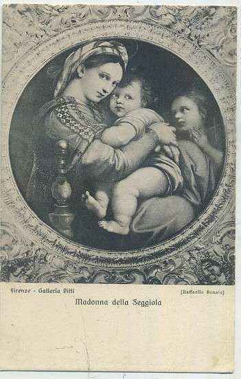 POSTAL DE ARTE. MADONNA DELLA SEGGIOLA. FIRENZE. GALLERIA PITTI Nº 5649