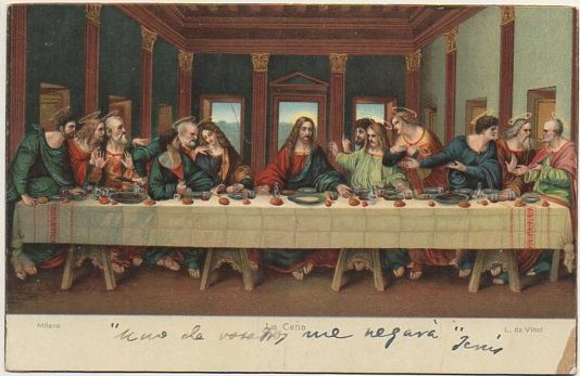 POSTAL DE ARTE. LA CENA. LEONARDO DA VINCI