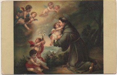 POSTAL DE ARTE. DER HEIL ANTONIUS VON PADUA. MURILLO