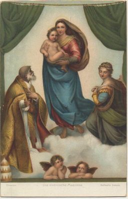 POSTAL DE ARTE. DIE SIXTINISCHE MADONNA. RAFFAELLO SAUZIO