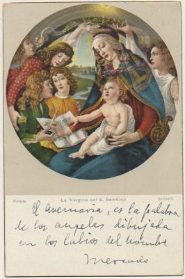 POSTAL DE ARTE. LA VERGINE COL S. BAMBINO. BOTTICHELLI