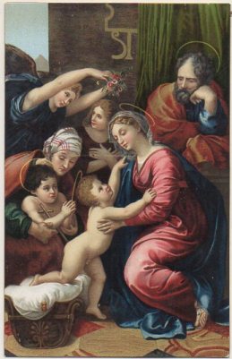 POSTAL DE ARTE. SANTA FAMIGLIA. RAFFAELLO
