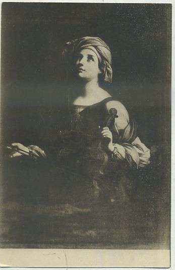 POSTAL DE ARTE. ESCORIAL. CASITA DEL PRINCIPE. GUIDO RENI. SAN CECILIA