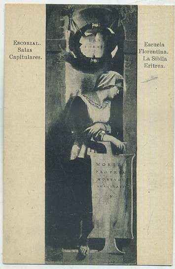 POSTAL DE ARTE. LA SIBILIA ERITREA. ESCUELA FLORENTIA. ESCORIAL. SALAS CAPITULARES
