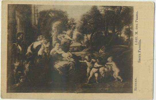 POSTAL DE ARTE. RUBENS. SACRA FAMILIA. MUSEO DEL PRADO Nº 1640