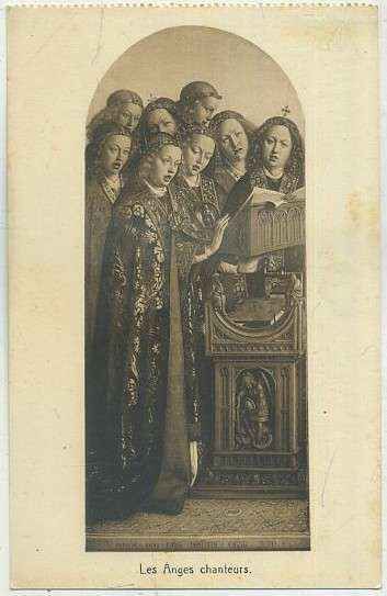 POSTAL DE ARTE. LES ANGES CHANTEURS