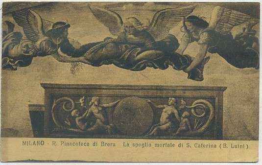 POSTAL DE ARTE. LA SPLOGIA MORTALE DI S. CATERINA. B. LUINI