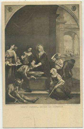 POSTAL DE ARTE. MURILLO. SANTA ISABEL. REINA DE HUNGRIA. MUSEO DEL PRADO
