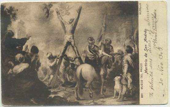 POSTAL DE ARTE. MURILLO. MARTIRIO DE SAN ANDRES. MUSEO DEL PRADO 981