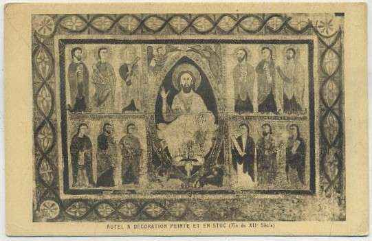 POSTAL DE ARTE. AUTEL A DECORATION PEINTE ET EN STUC