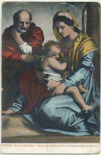 POSTAL DE ARTE. ROMA. GALLERIA BARBERINI. SANTA FAMIGLIA