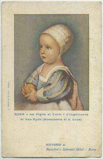 POSTAL DE ARTE. ROMA. LA FIGLIA DI CARLO l D'INGHILTERRA. DI VAN DYCH